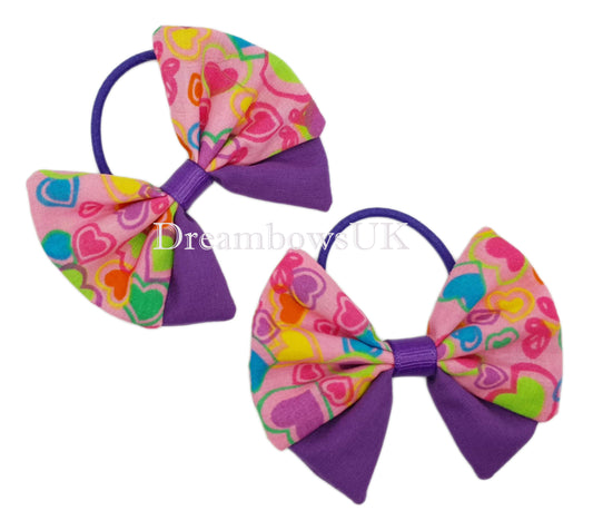 Floral fabric hair bows, handmade hair accessories 