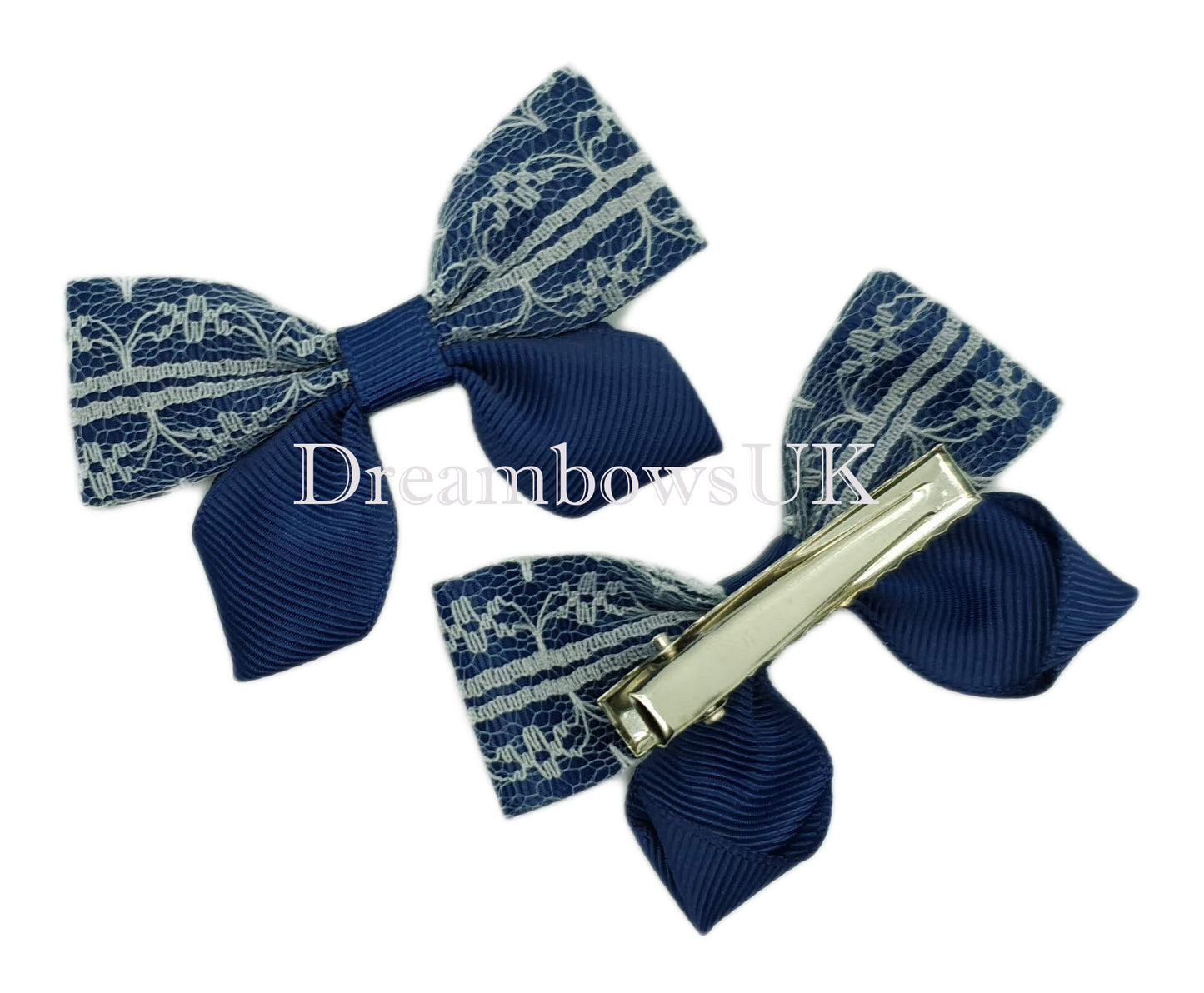 girls school bows on alligator clips