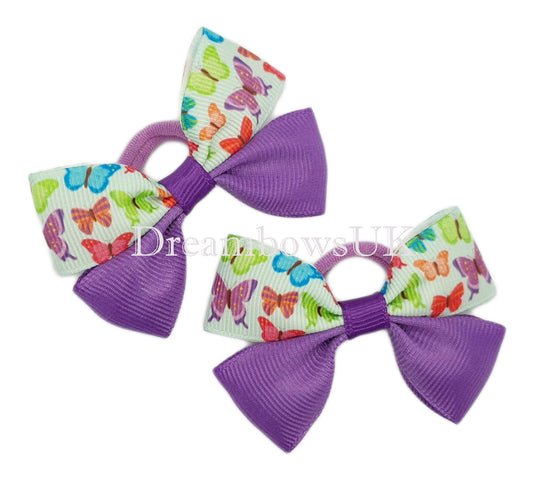 Butterfly design hair bows on polyester bobbles