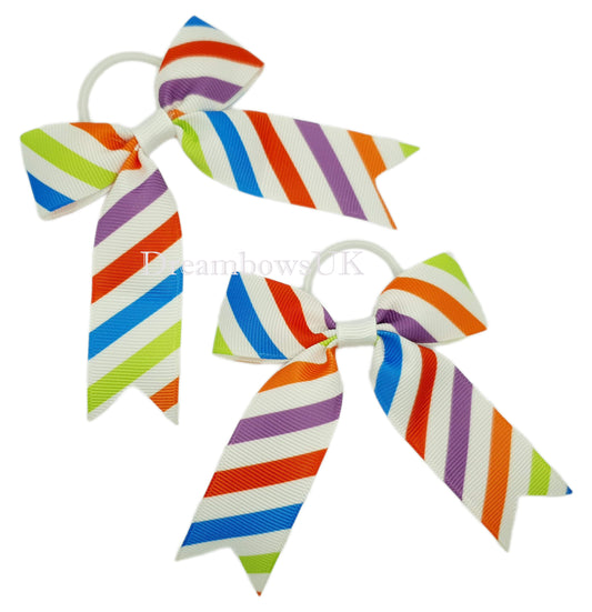 Colourful striped bows, toddler bobbles