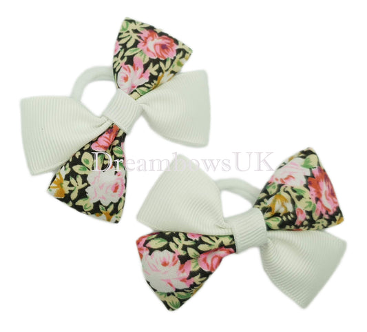 Floral baby bows, softy hair bobbles