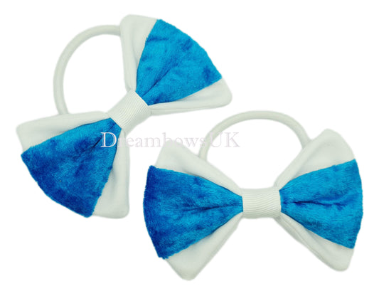 Velvey hair bows on thick bobbles