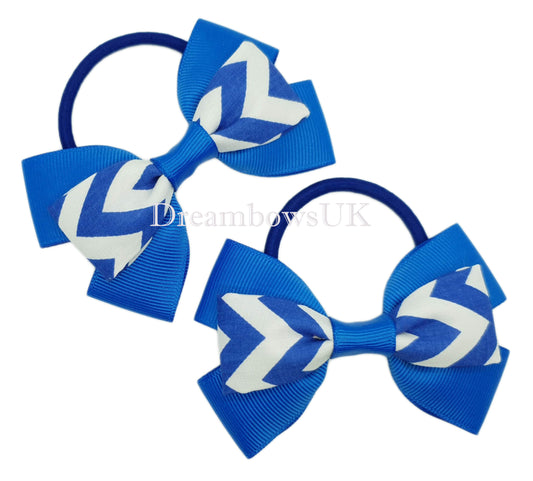 Royal blue hair bows, school hair bobbles