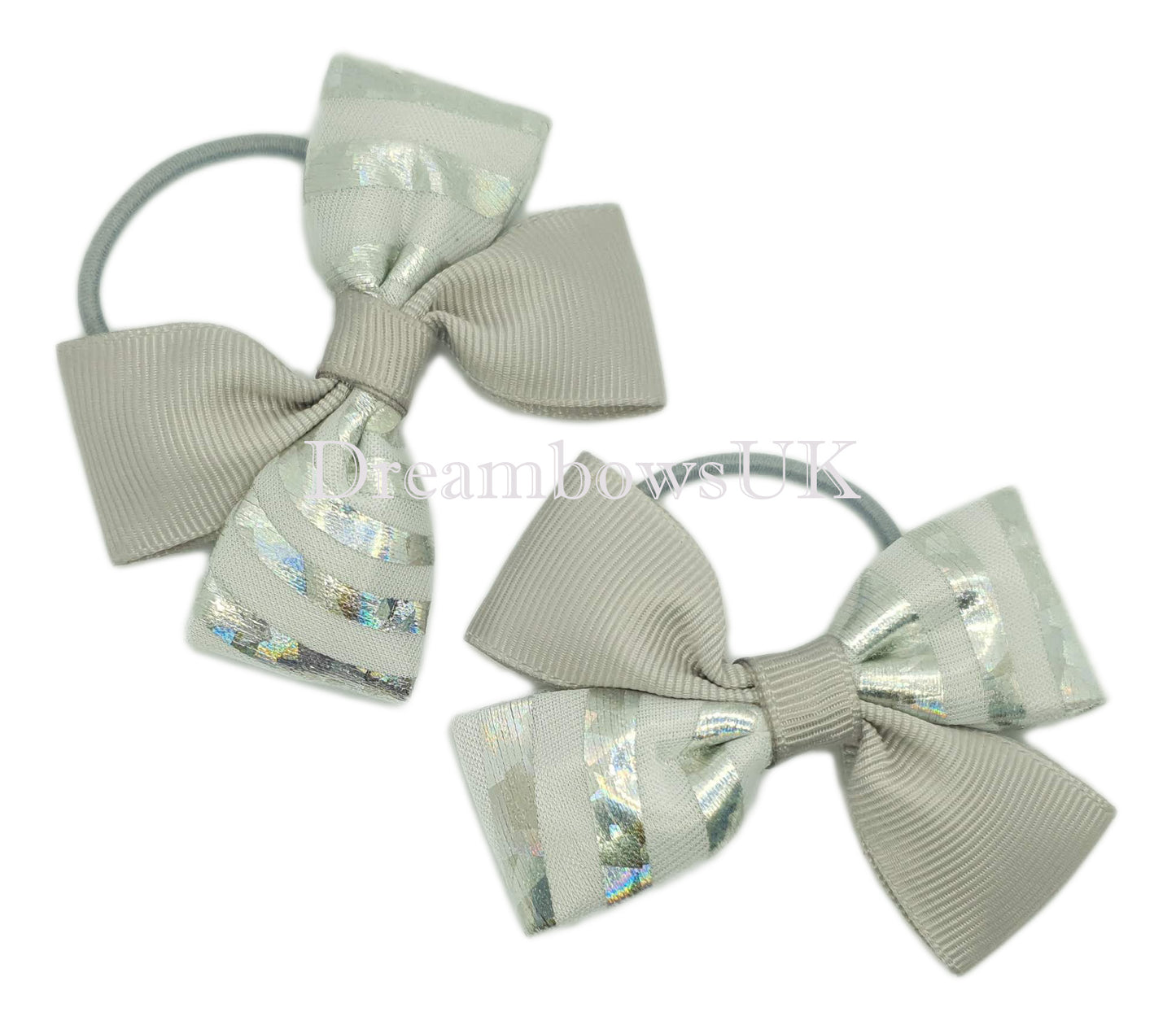 Silver hair bows