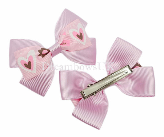 Sweet Baby Pink Hearts Hair Bows – Adorn with Love! 🎀