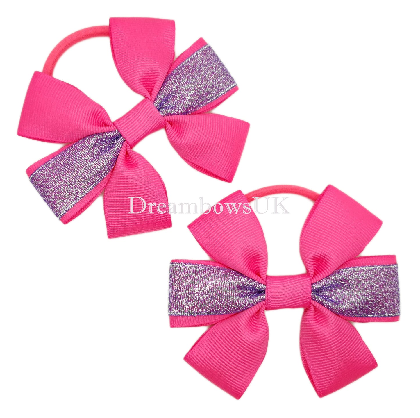 Glitter hair bows, thick hair bobbles