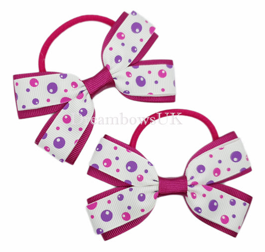 Spotty hair bows, thick bobbles