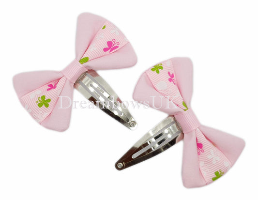 Baby pink hair bows, baby hair clips