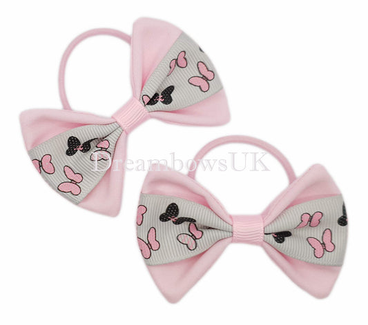Baby pink hair bows on thin bobbles