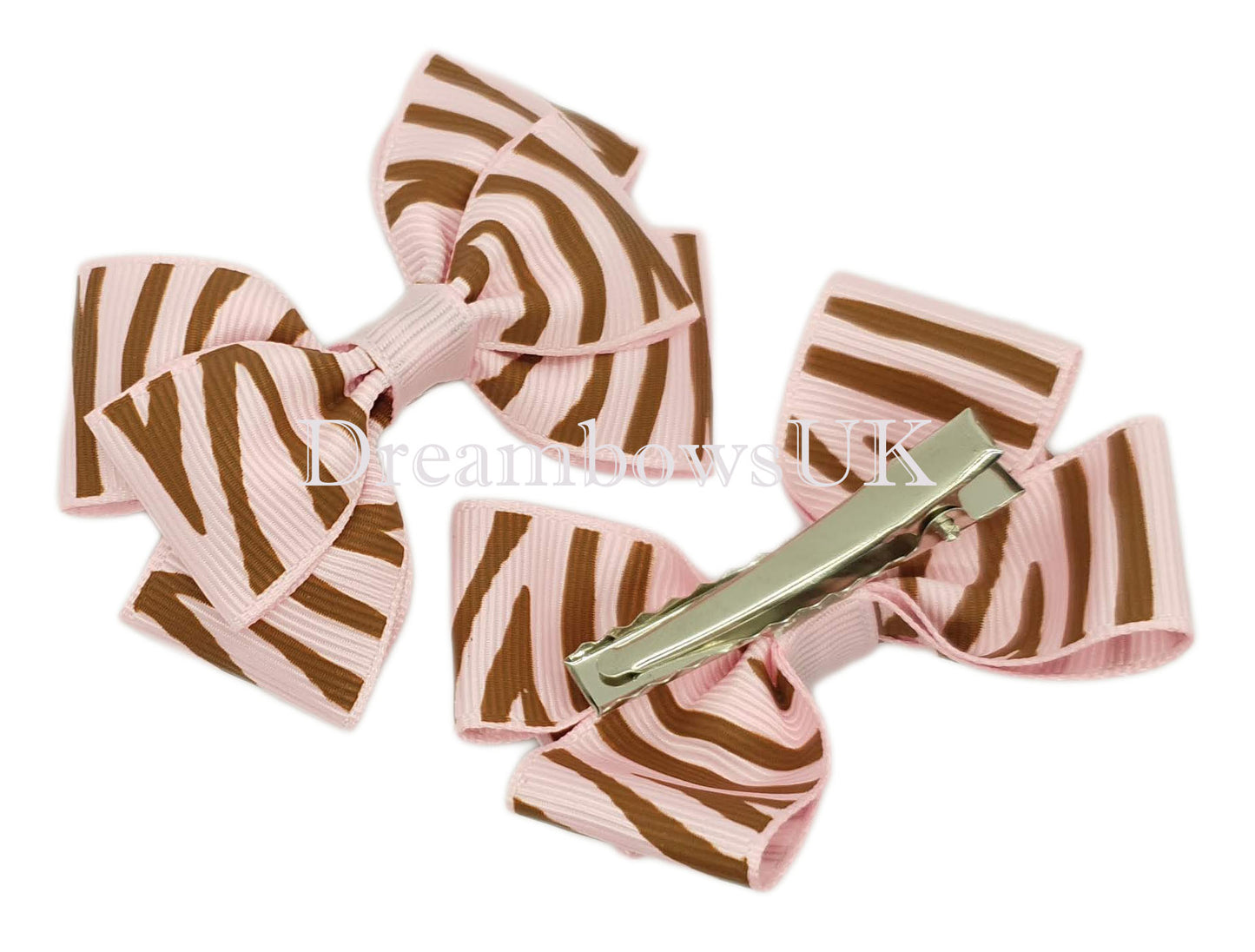 Animal print hair bows, alligator clips