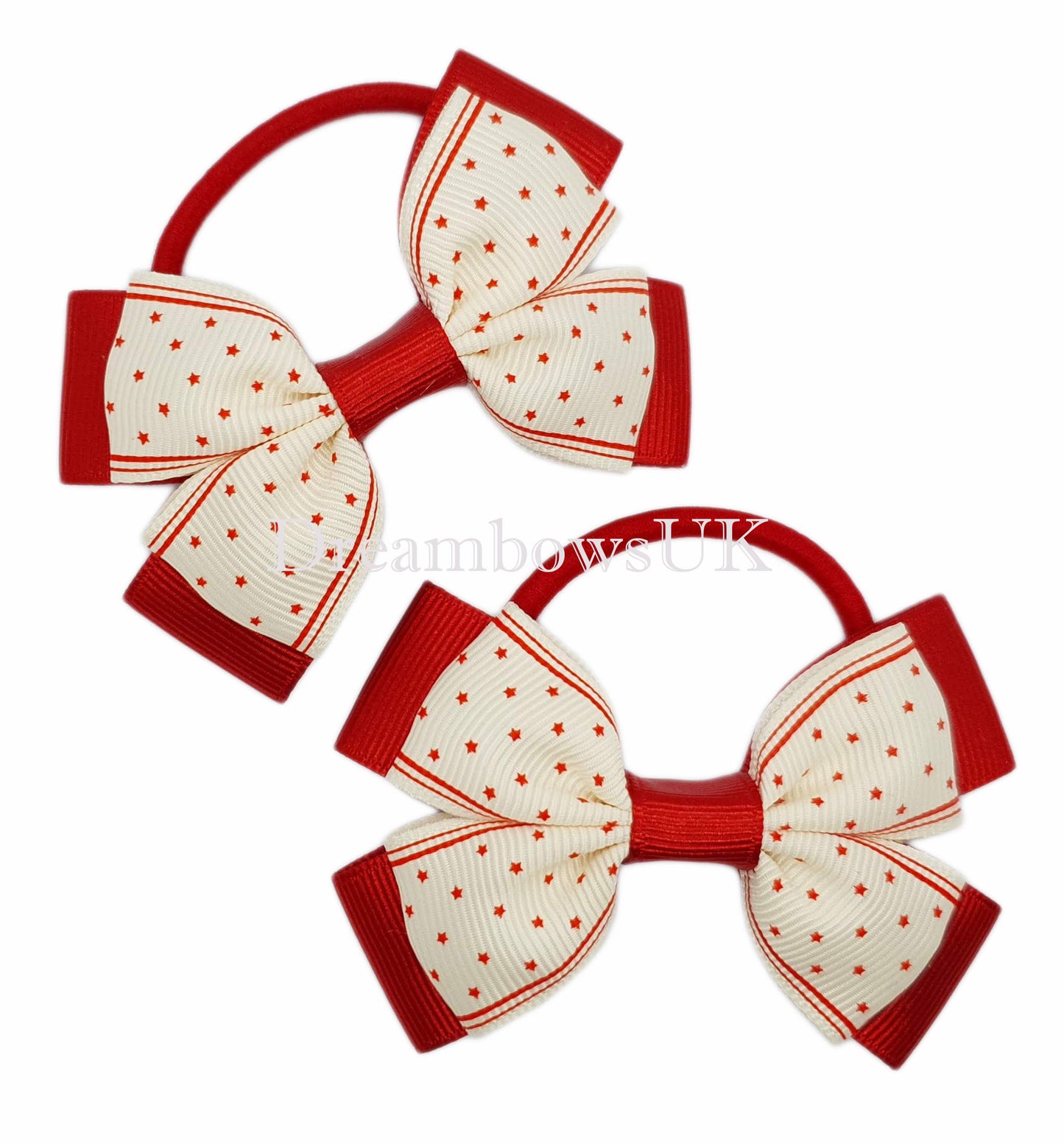 Stars design hair bows on thick bobbles