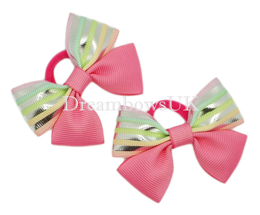 Soft baby hair bows, bright pink hair bows