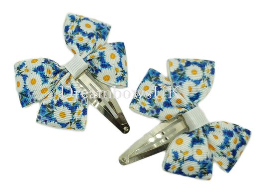 Daisy floral bows, snap clips