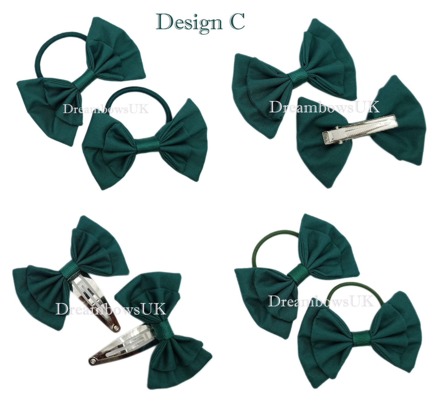 Bottle green fabric hair accessories for girls school uniforms