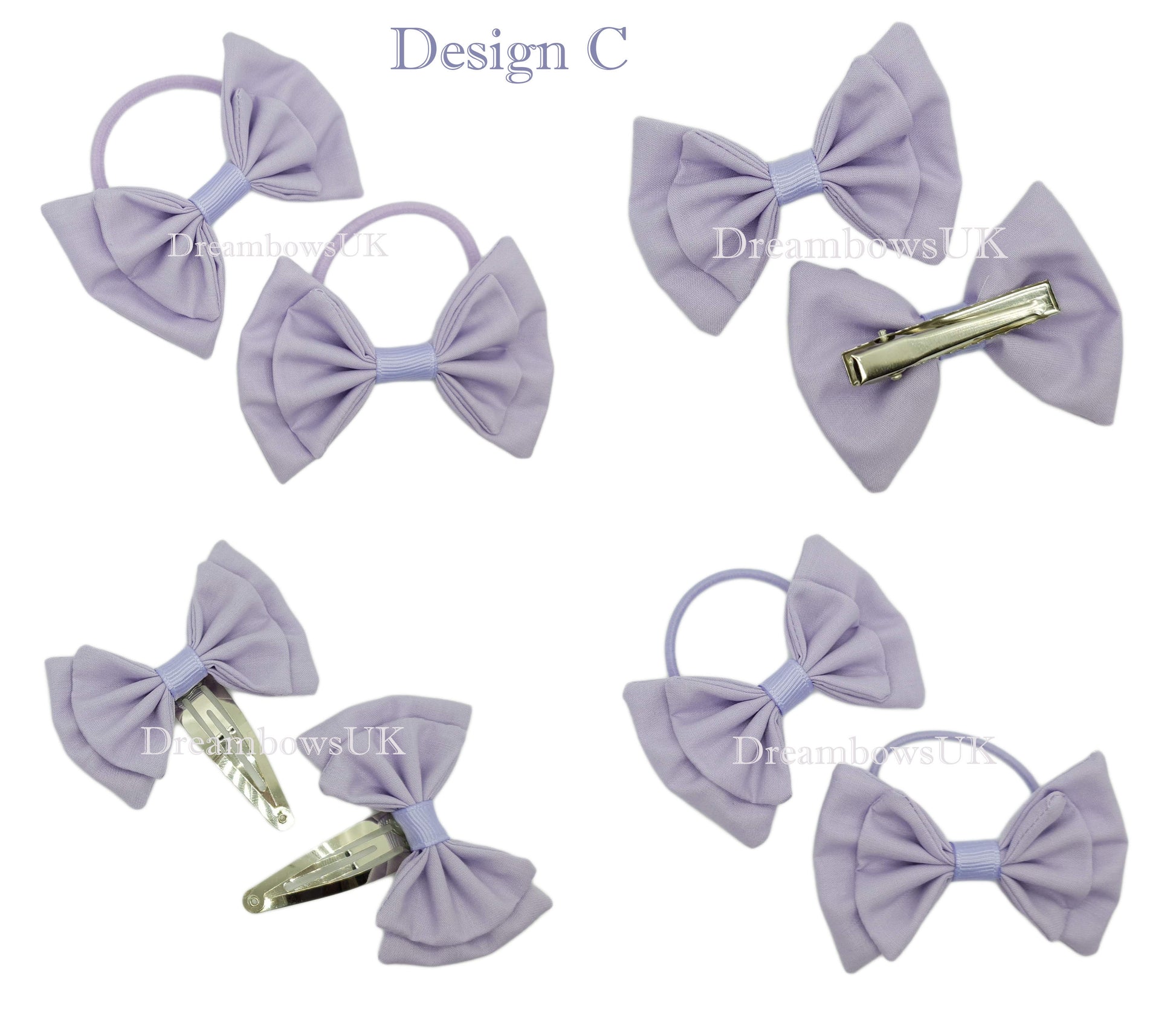 Girls custom made hair accessory bows on bobbles and hair clips