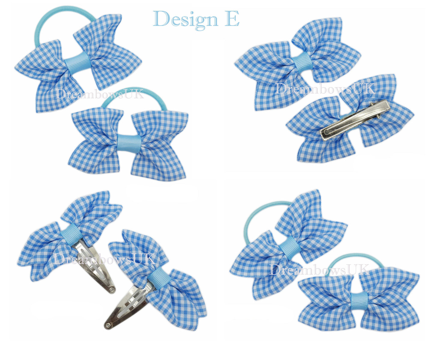 baby blue gingham ribbon hair accessories