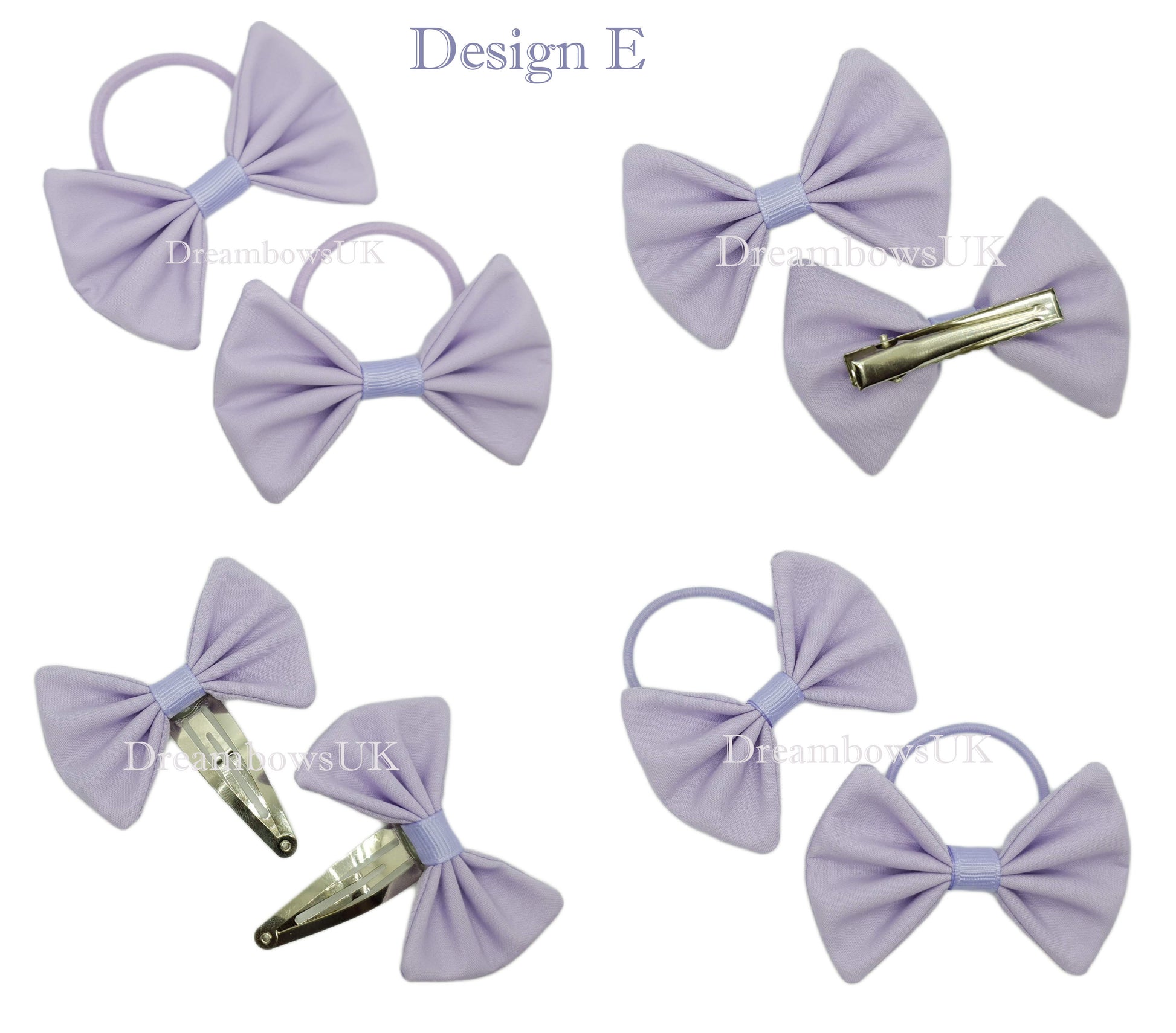 Girls lilac hair fashion bows, handmade to order