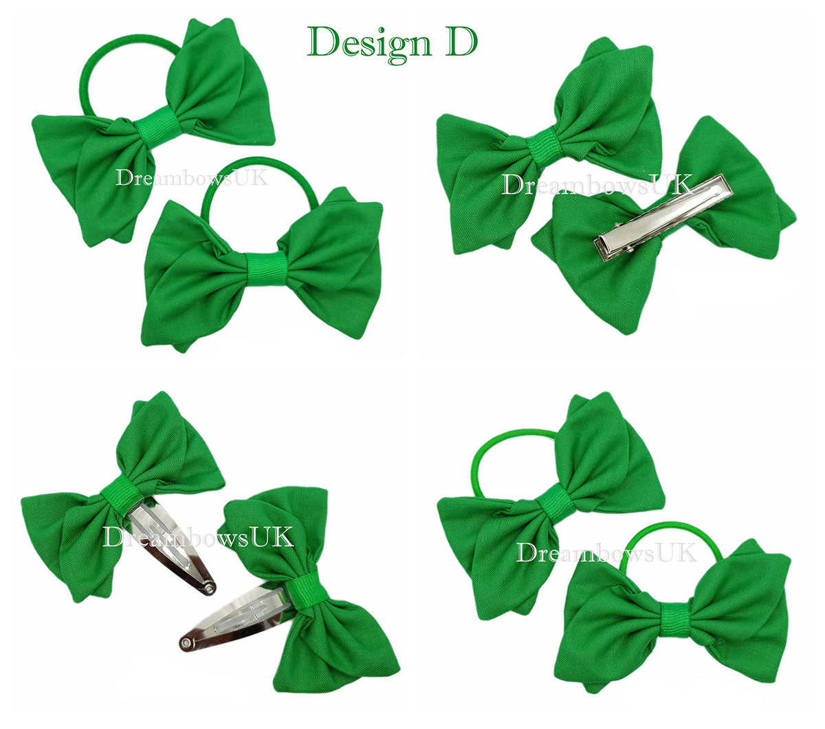 Emerald Green Fabric Hair Bows – Choose from 5 Unique Designs!