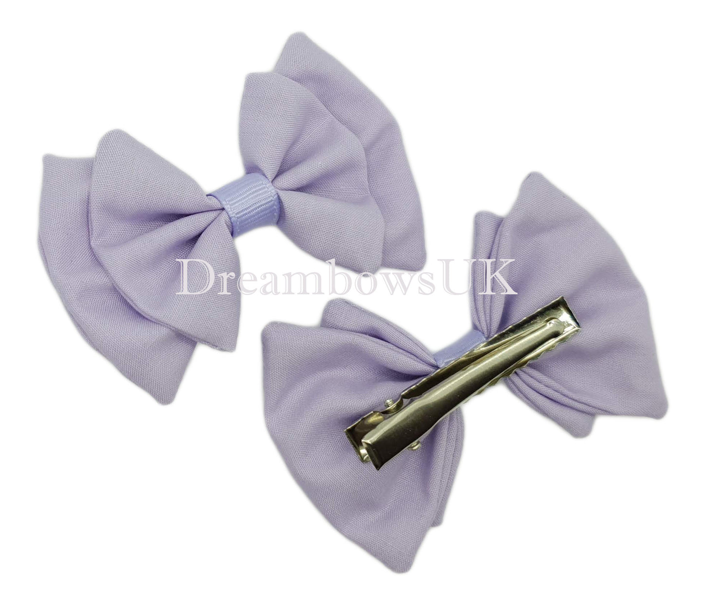 Lilac hair bows on alligator clips