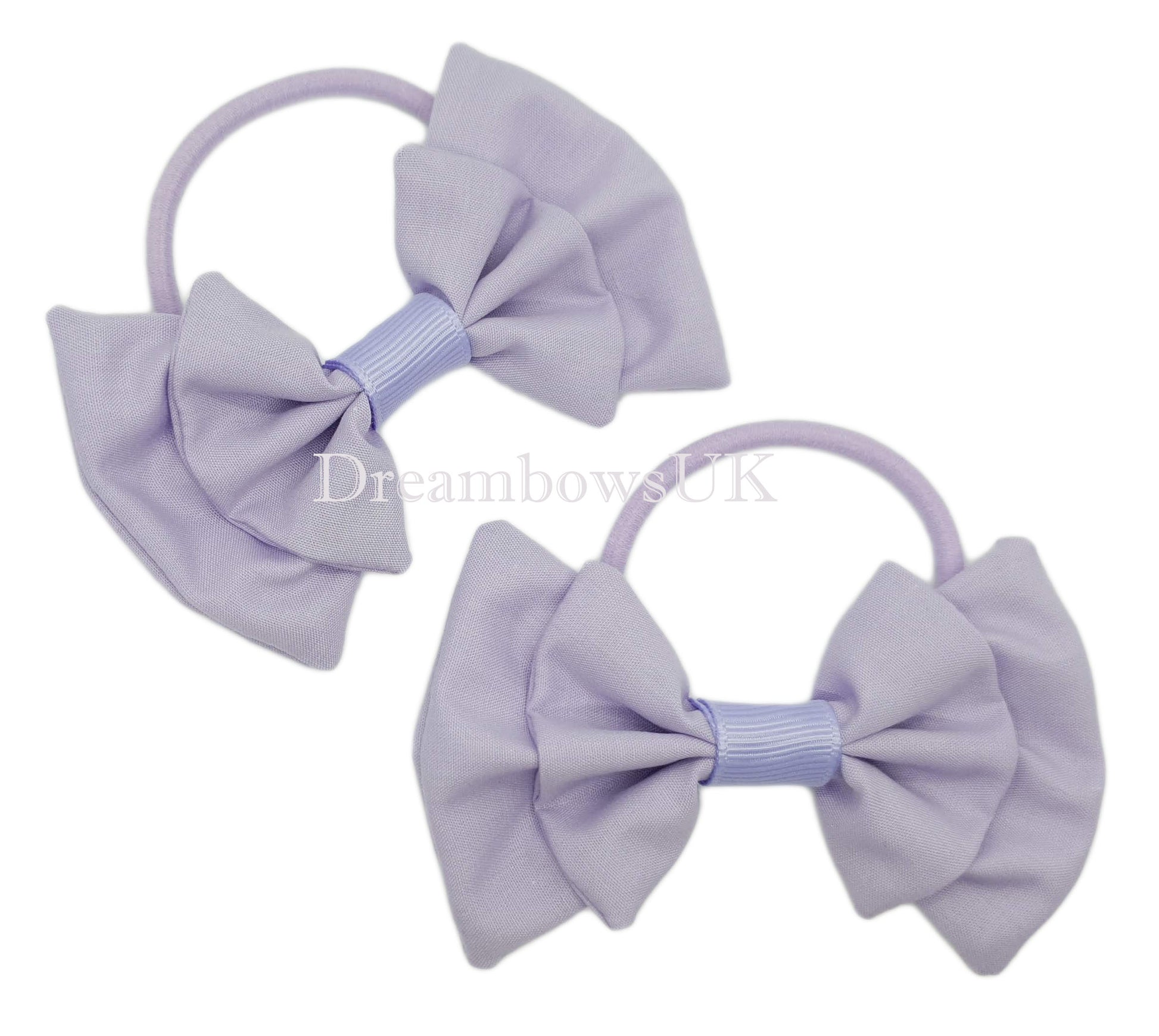 Lilac hair bows on thick bobbles