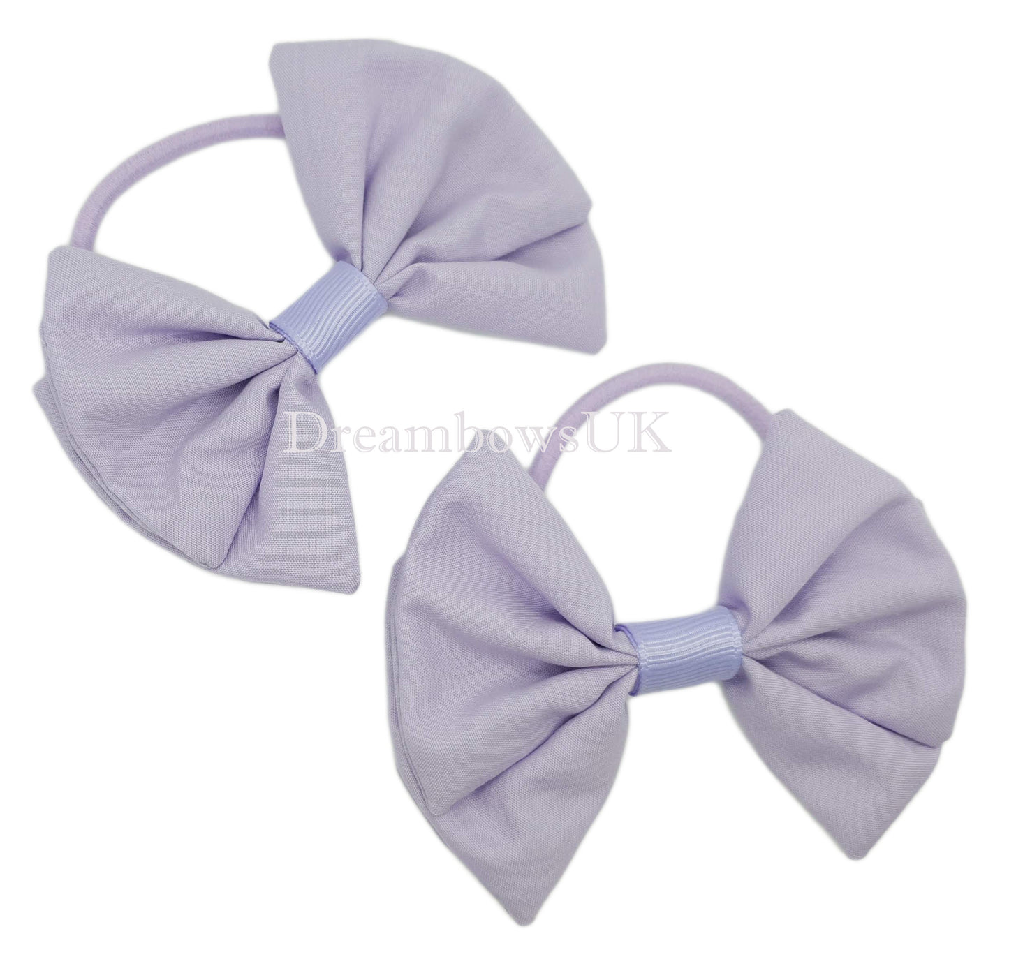 Girls lilac hair bows on thick hair ties