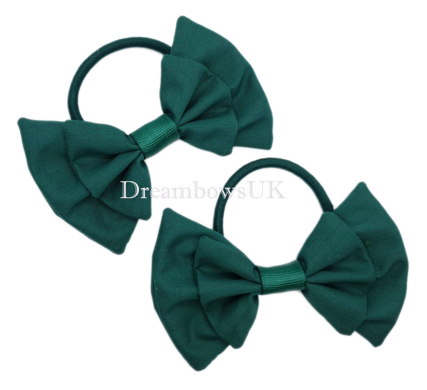 Bottle green hair accessories for school uniforms to match