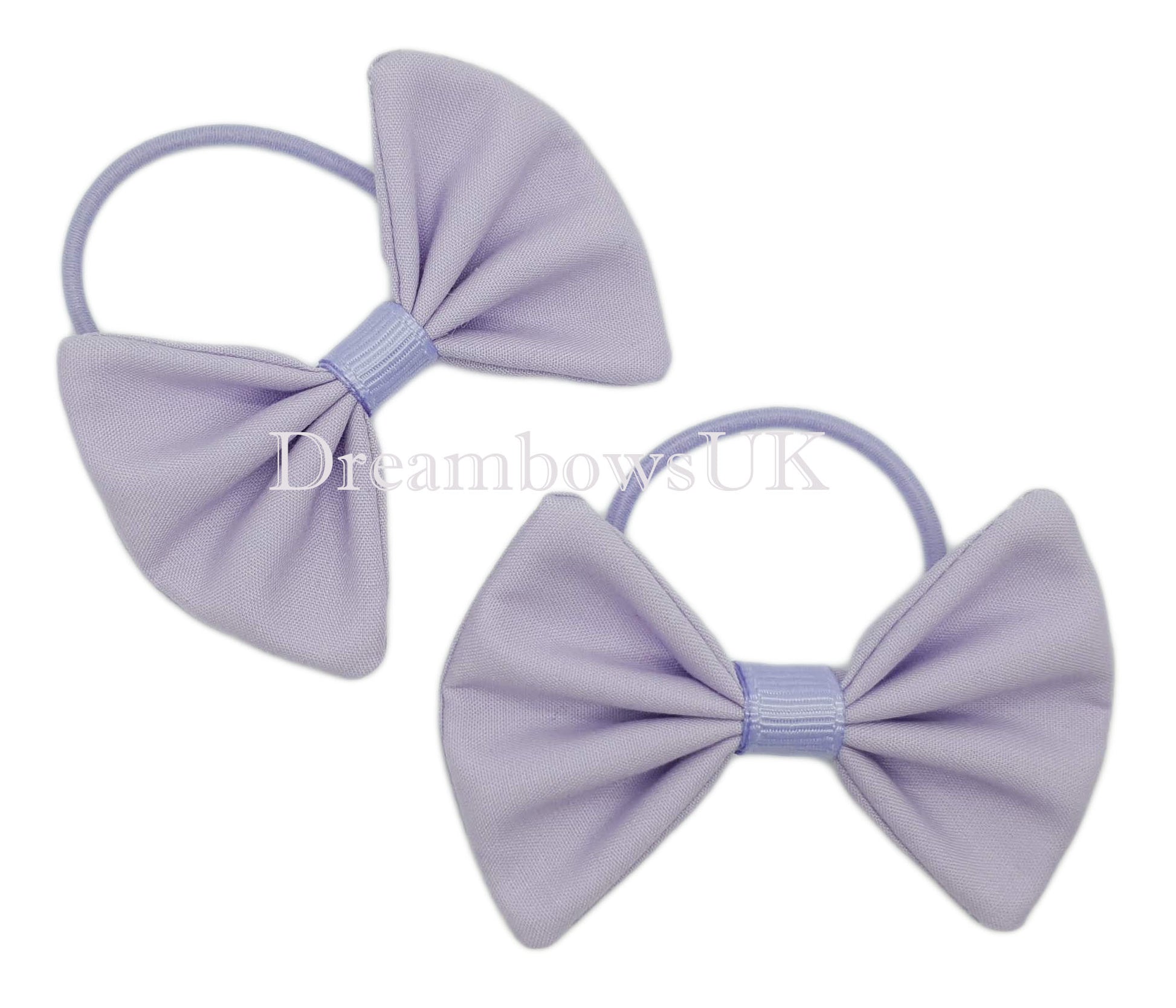 Lilac hair bows on thin bobbles, handmade to order