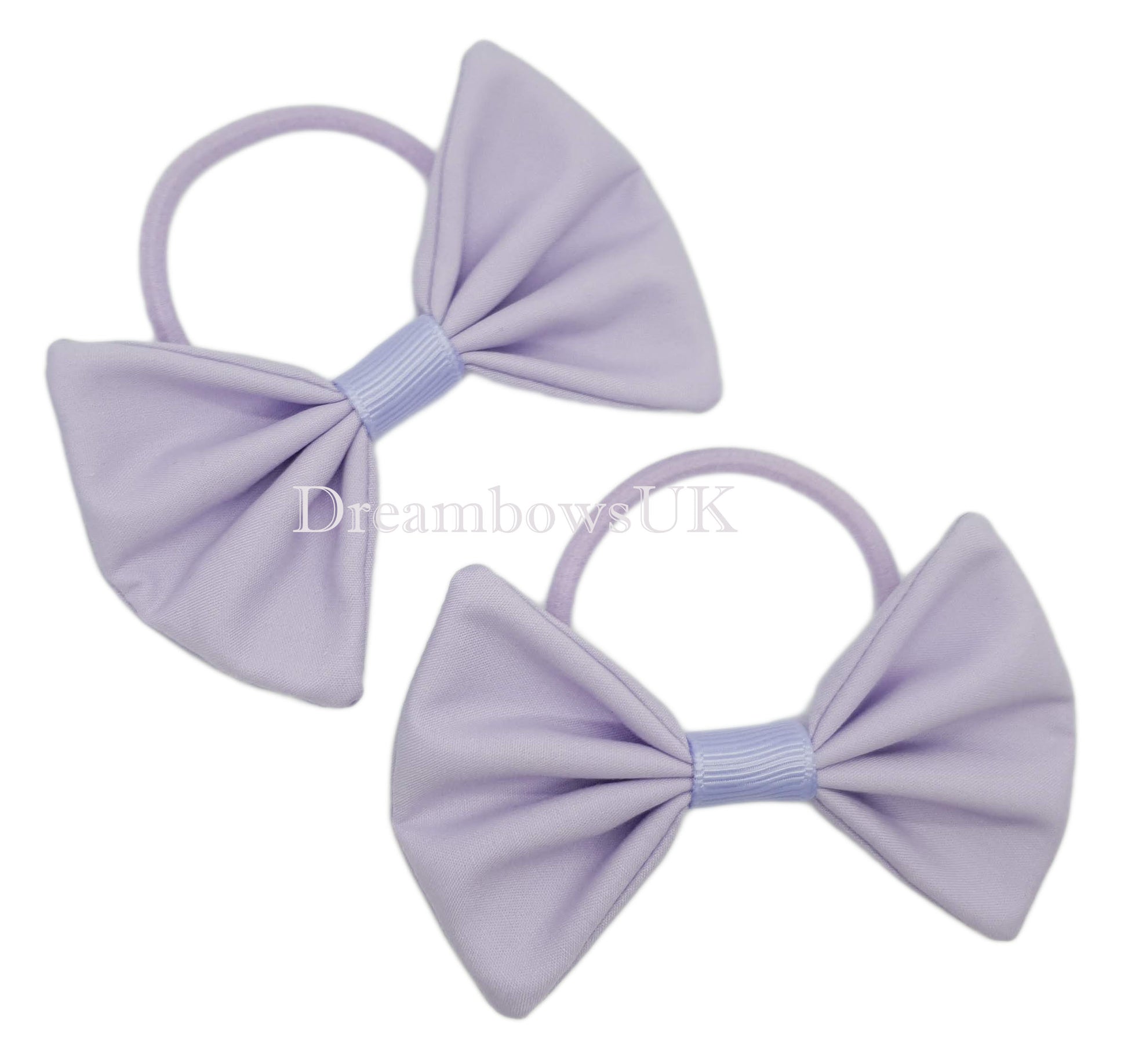 Girls lilac hair bows on thick hair bobbles