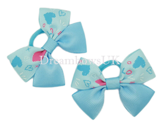 Baby blue hair bows, baby soft hair bobbles