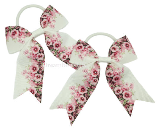 Floral hair bows, one off hair bows