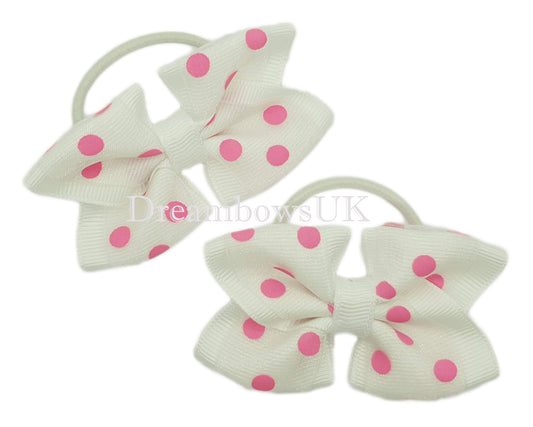 polka dot bows, thin bobbles
