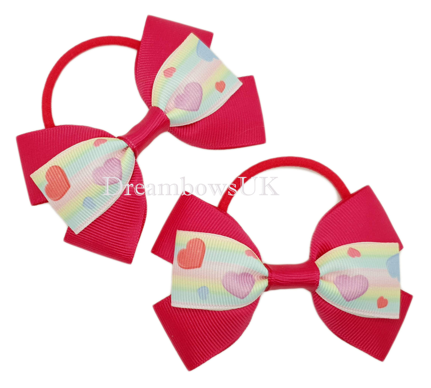 Pretty pink hair bows, snag free bobbles