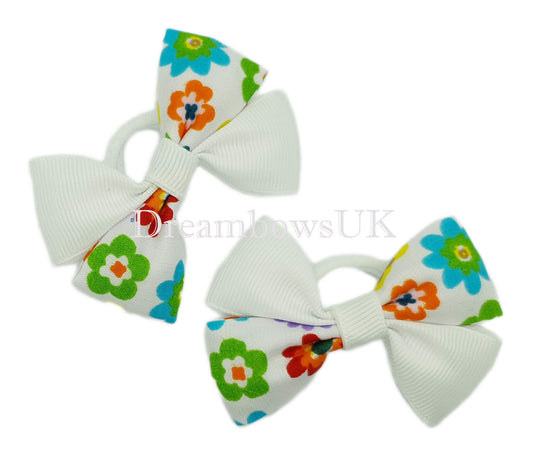 Floral hair bows, baby hair bobbles