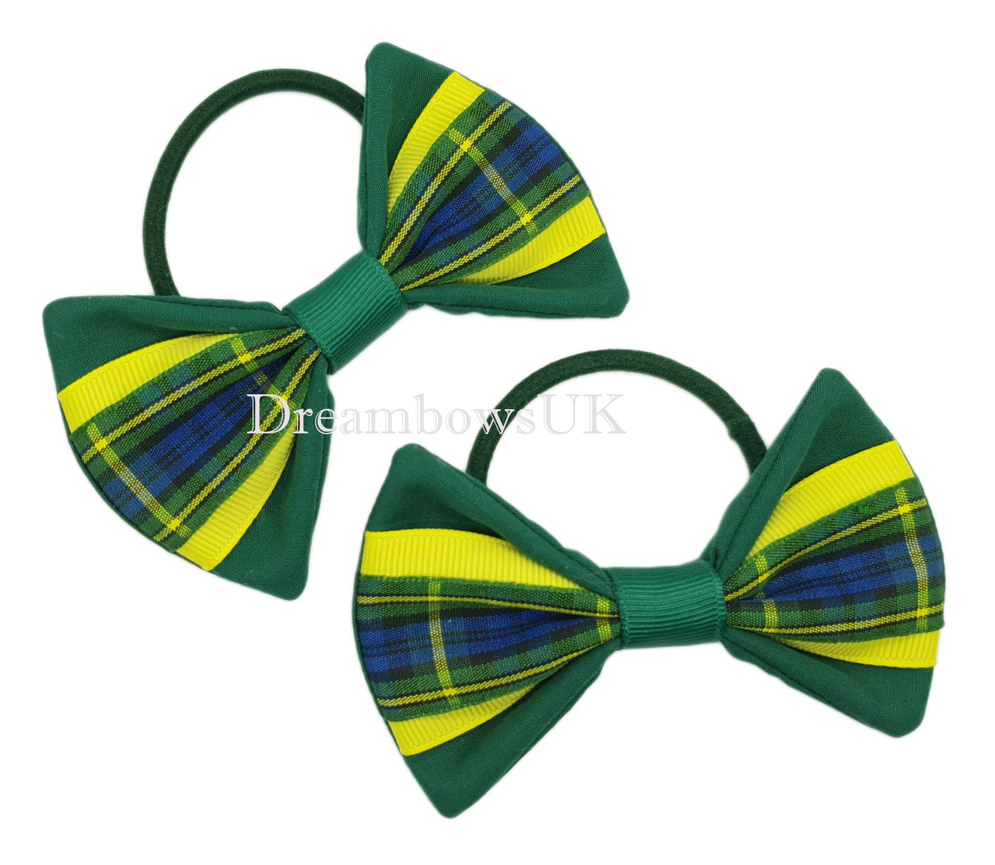 Stylish Gordon Tartan Hair Bows - Set of 2 | Unique 9cm x 6cm Design!