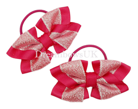 Pink glitter hair bows, toddler hair bows