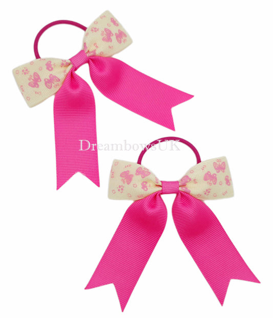 Butterfly design hair bows, thin bobbles
