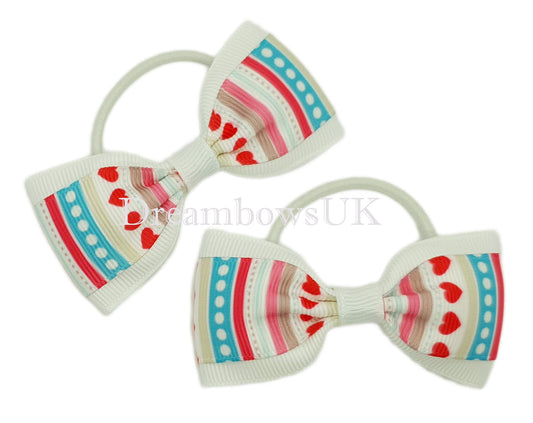 Novelty hair bows, thin hair ties