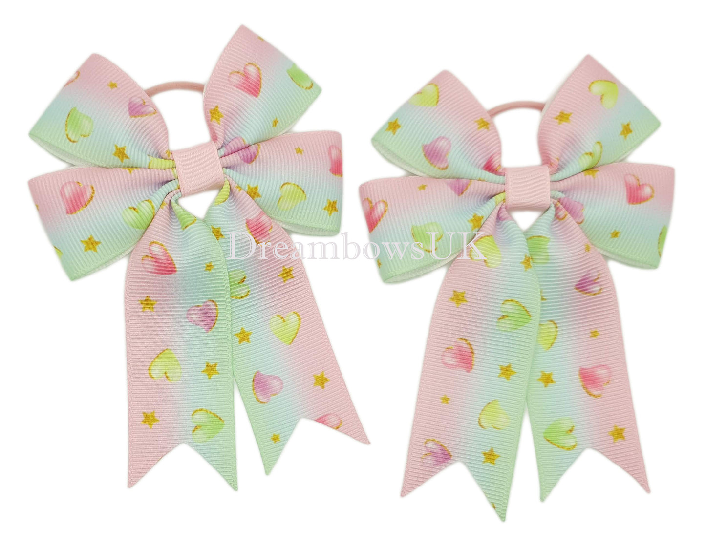 Pastel hair bows, thin bobbles