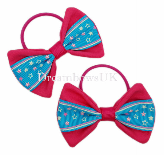 Stars design hair bows on thin bobbles