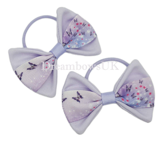 Lilac hair bows on thin bobbles