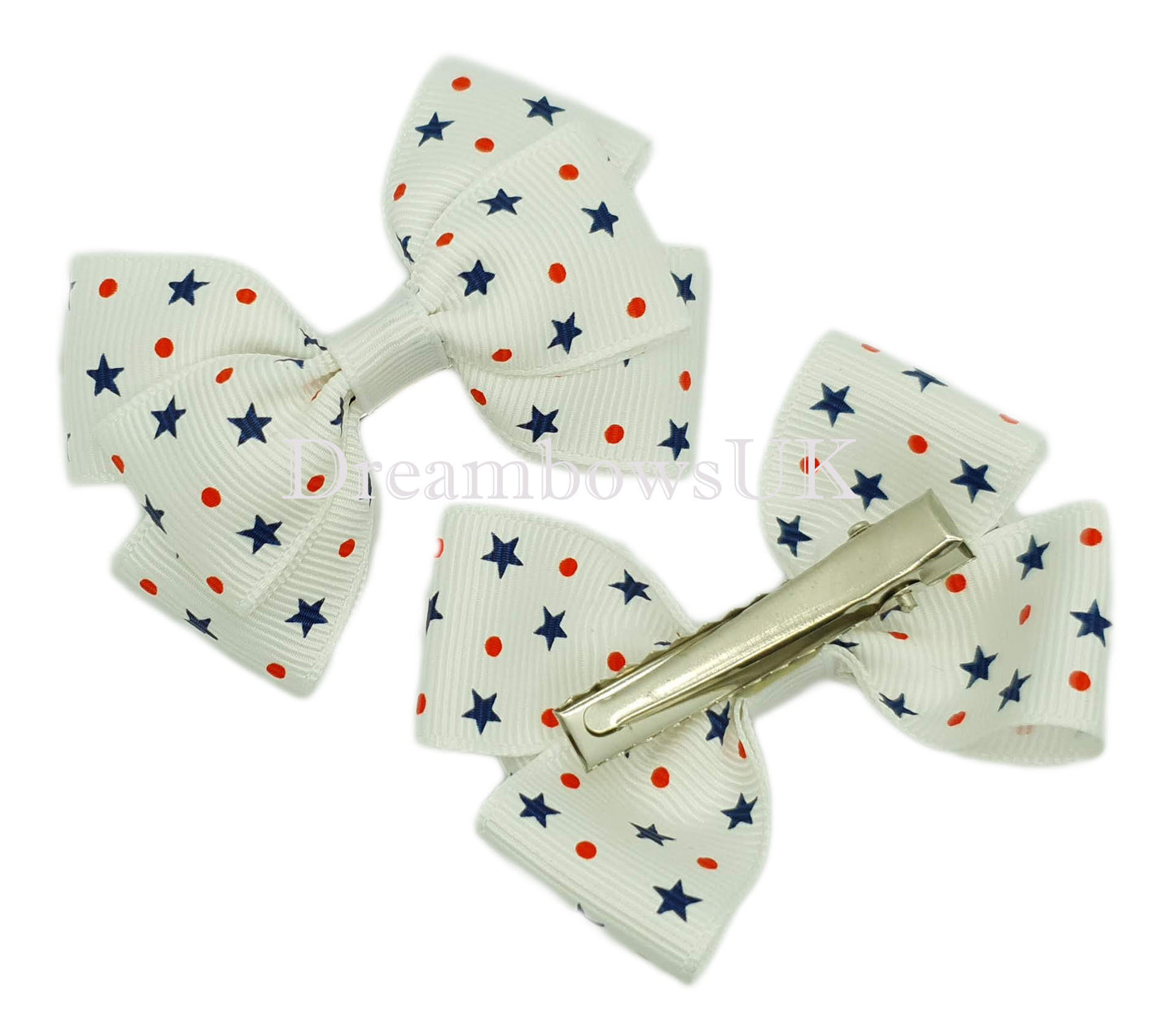 Star design hair bows, alligator clips