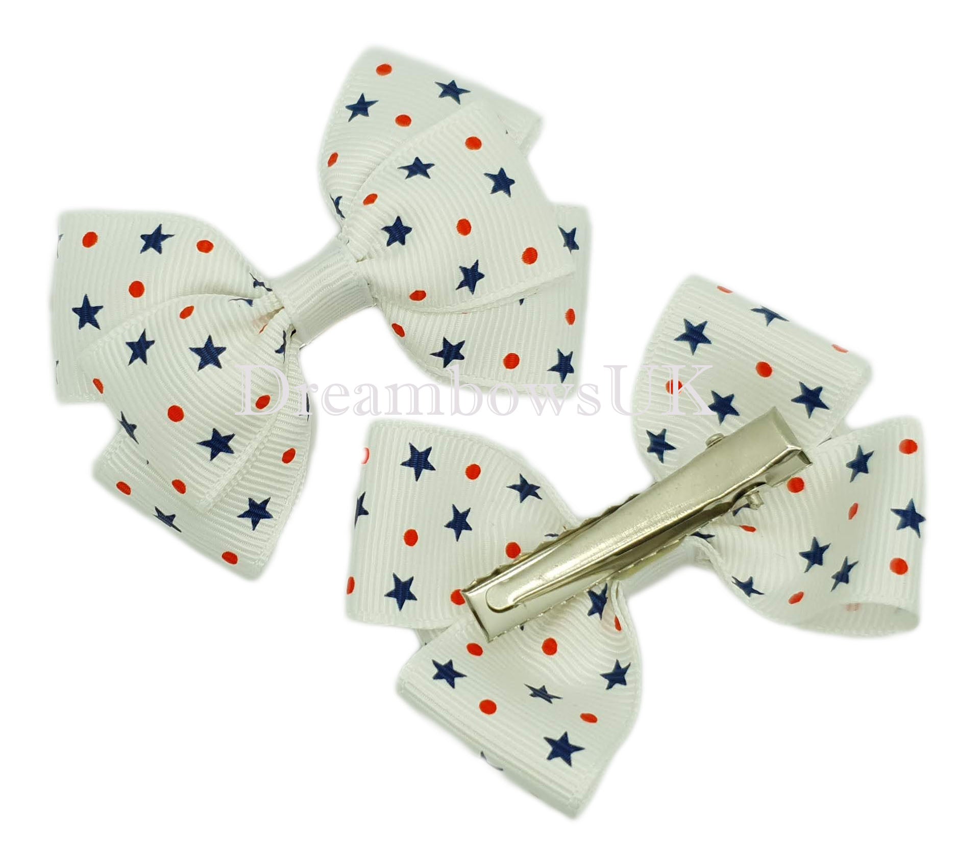 Star design hair bows, alligator clips