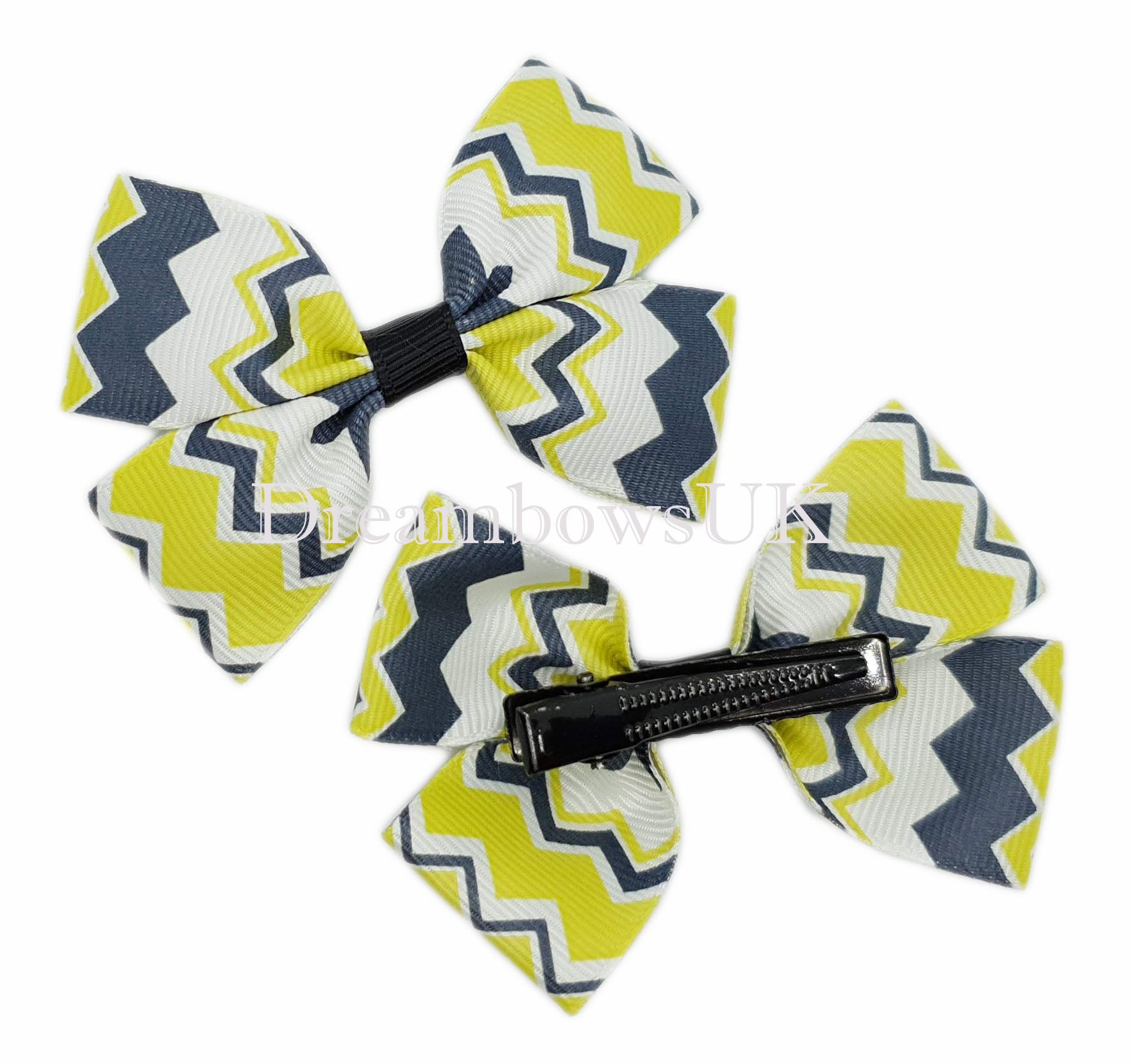 Chevron hair bows, crocodile clips