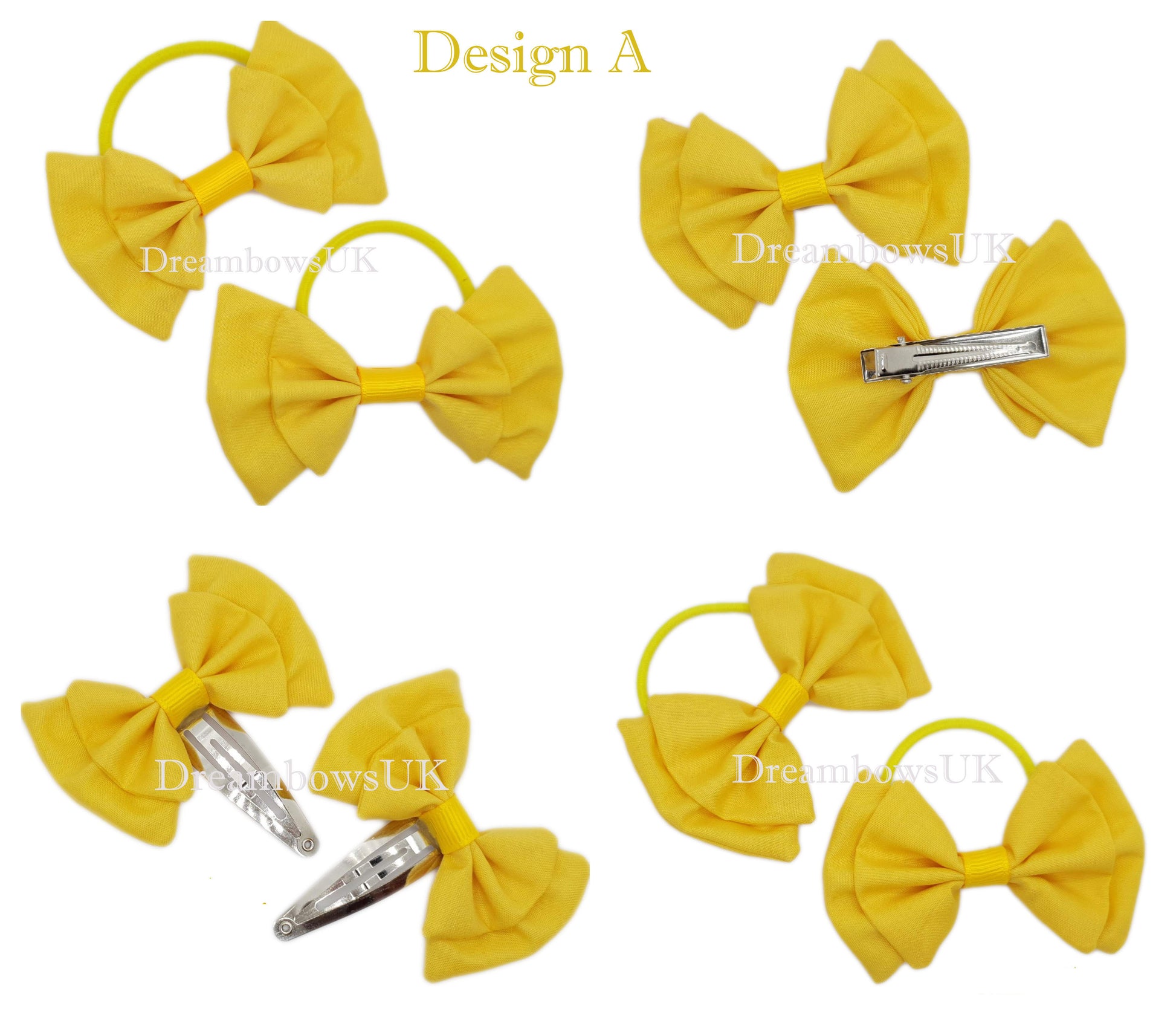 Golden yellow hair accessory bows