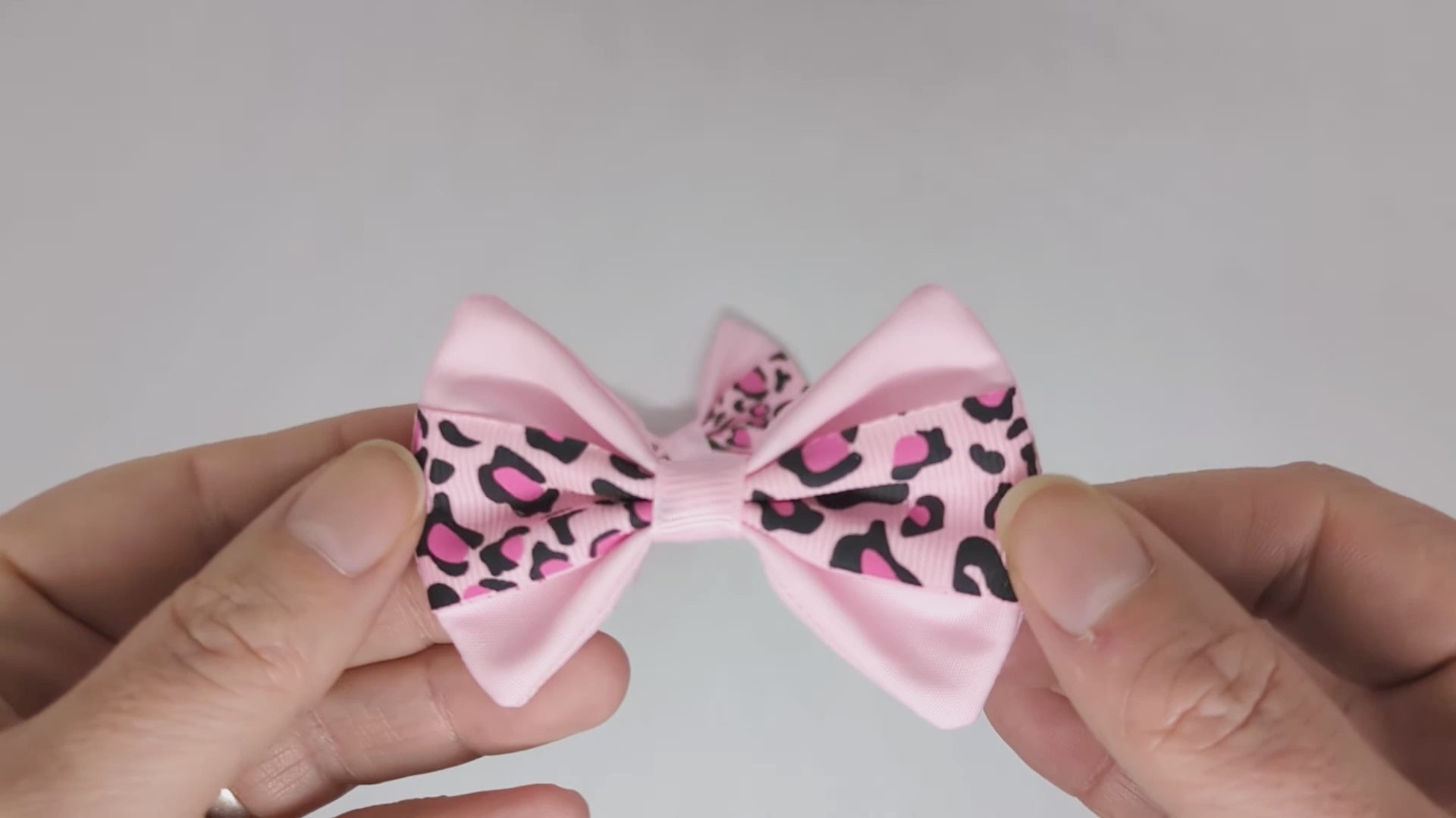 Pink and Black Leopard Print Hair Bows on Alligator Clips