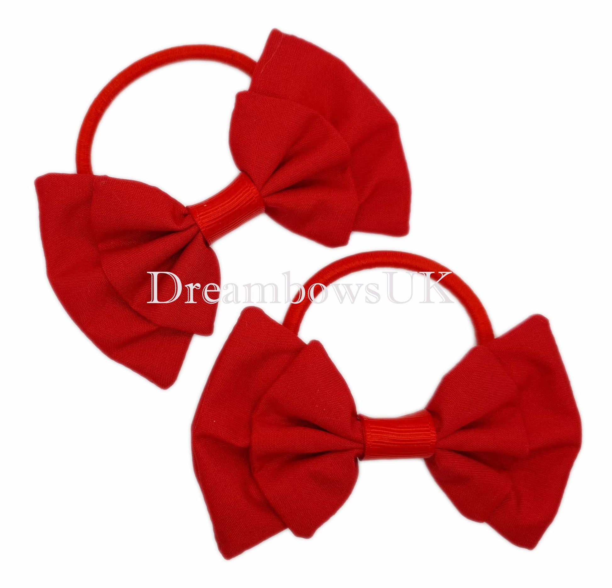 red school bows on thick bobbles