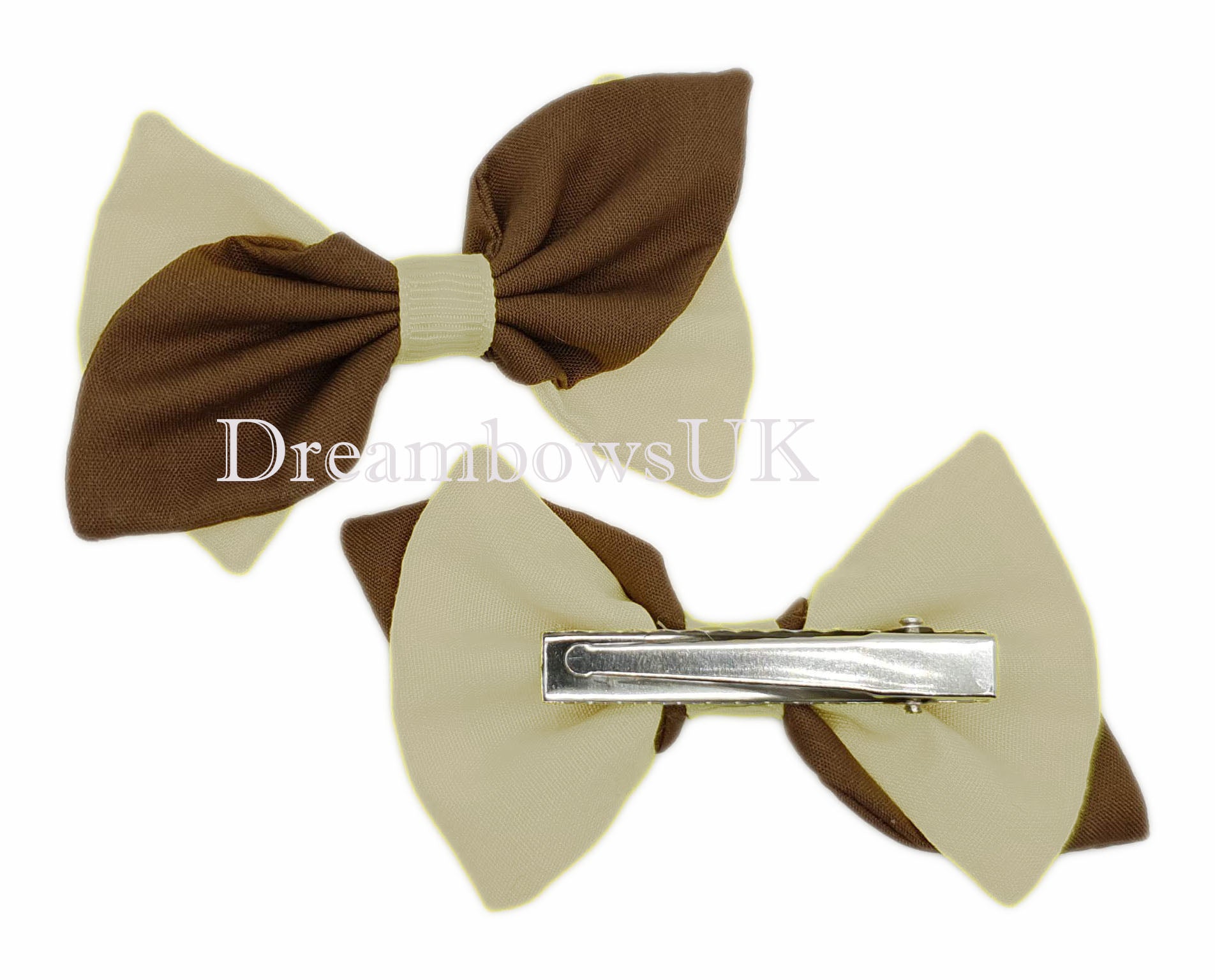 Cream and brown hair accessories